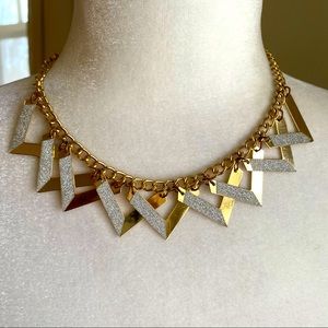 Gold and Silver Chevron Necklace